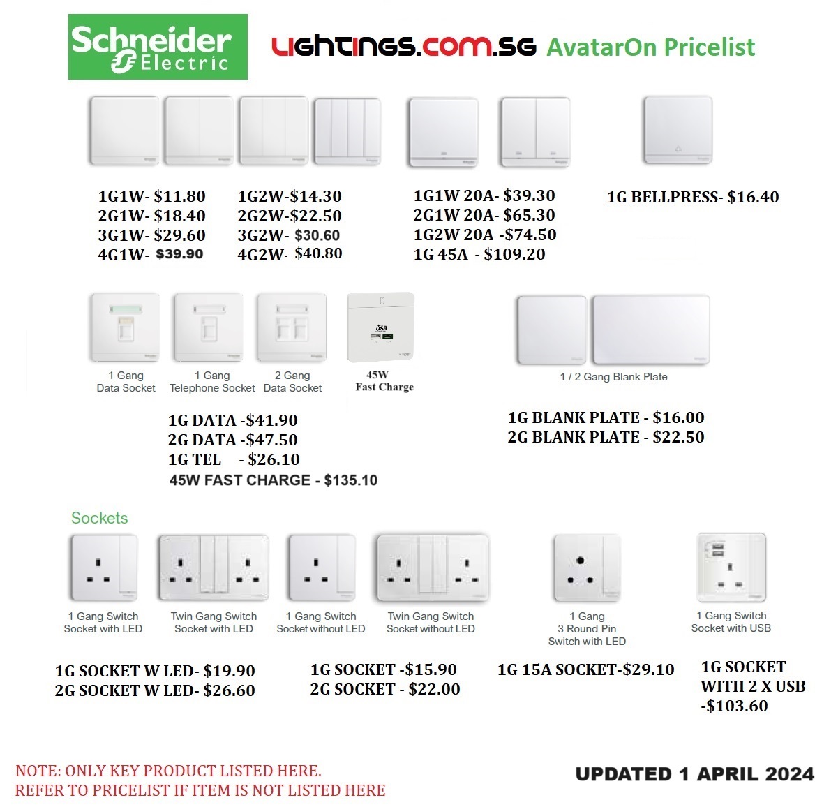 AVATARON WHITE PRICE SUMMARY LCSG 1 APRIL 2024